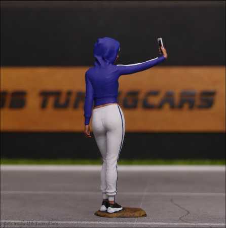 1:18 Selfie Girl - Handmade - 3D - Unique -